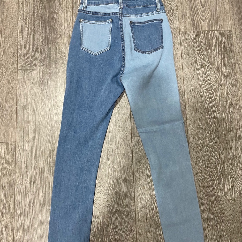 Spliced high waisted skinny jeans - Picture 2 of 3